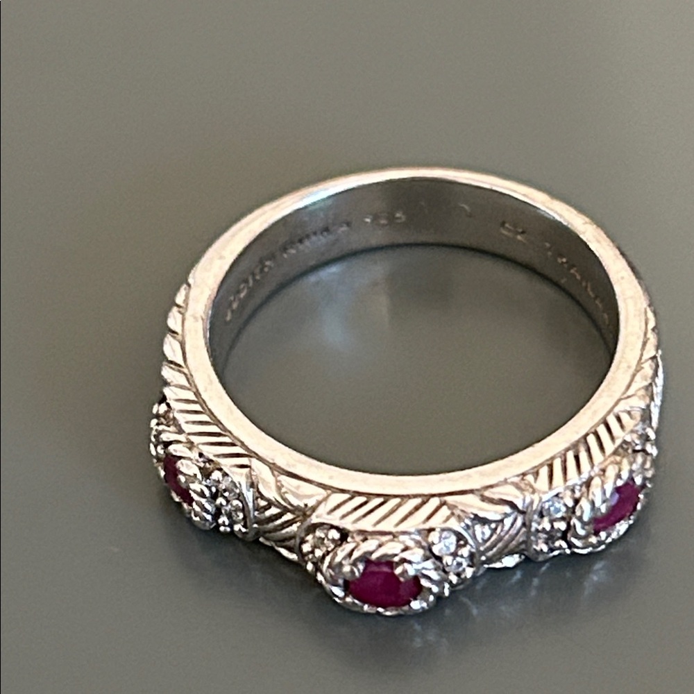 Judith Ripka sterling silver stack rings. Set of 3. Size 8 - Picture 13 of 14